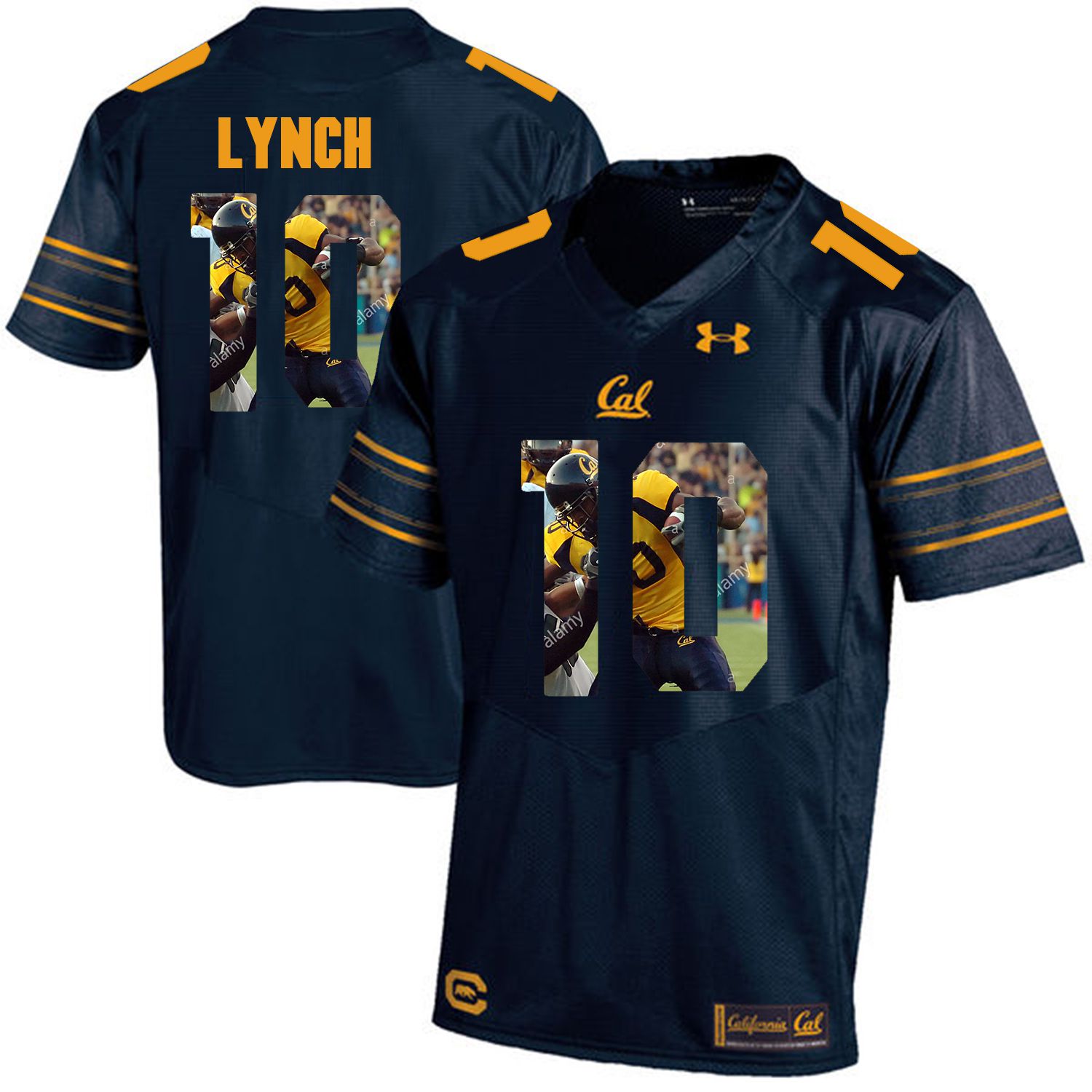 Men California Golden Bears 10 Marshawn Lynch Dark blue Customized NCAA Jerseys1